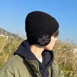 비니 기모 3color 눈꽃 귀도리 겨울모자 아동 귀도리 눈꽃