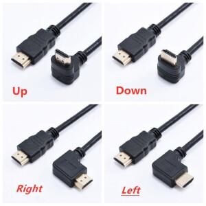 숏 90도 왼쪽 오른쪽 위 아래 각도 HDMI 호환 케이블 이중 HDTV 라인 남성-남성 M/M HD 와이어 0.5m