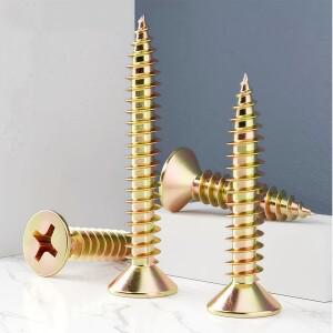 M3M3.5M4M5M6 아연 십자형 카운터싱크 파이버보드 칩보드 나사 코팅 플랫 헤드 셀프 태핑 우드 스크류 월보