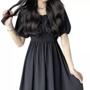 [라일리여성의류] Rly 하절기 프릴 롱드레스퍼프소매 숏티 허리밴딩 사각