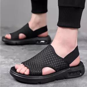 남성 250-280mm 우븐 샌들 뒷밴딩 남자 스트랩 샌달