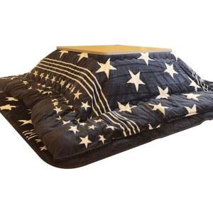 테이블 커피 거실 바닥 코타츠 접이식 세트 5점 별 블루 스토브 채팅 엔터테인먼트 (블루 75 * 36cm)