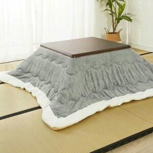 MNJVCFDS 코타츠 테이블 세트 풋 워머 커피 테이블+퀼트+카펫+히터, 온도 조절 노브가 있는 저지대 다이닝 및 작업 책상, 사계절용