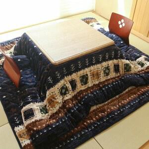 MNJVCFDS 코타츠 난방 테이블, 거실의 일본 가구 바닥 책상, 걸이 히터가 있는 4피스 세트, 우드 타타미 커피 티 다기능 솔리드 로우 테이블