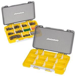 퀄리쿼리 낚시 태클 박스, 탈착식 다이버가 있는 소형 박스 정리함, 미니 훅 정리함 2개, 플라스틱 보관 플라이