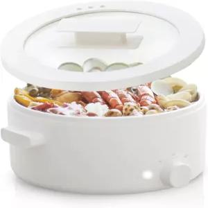 Olayks. 전골 전기 세라믹 논스틱 코팅이 된 3L 휴대용 냄비 스테이크 파스타 라면용 듀얼 파워 다기능