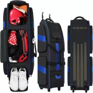 바퀴가 달린 롤링 야구 가방 4개의 배트를 위한 대형 포수 장비 및 캐리올 별도의 신발 수납 공간 멀티