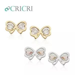 CRICRI 스와로브스키 크리스탈 제작 리본 은침귀걸이 W135741
