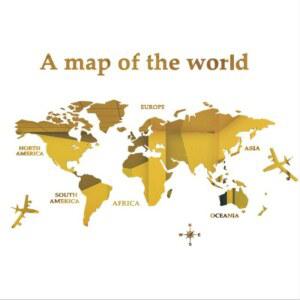 컬러 세계지도 3D 벽장식 월데코 레드 포인트 영어 입체 교실 데코 대형 장식