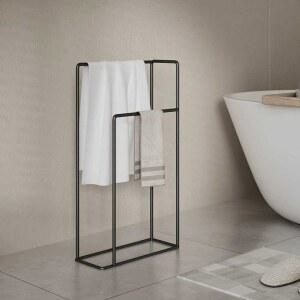 샤크팡 블랙 수건 검은색 호텔 철제 스탠드 수건걸이 화장실 행거