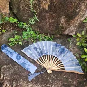 대나무 세트 커버 부채 접이식 기념품 관광상품