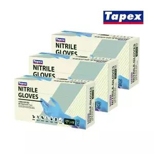 [테이팩스]무분말 니트릴장갑 100매(블루) 택1