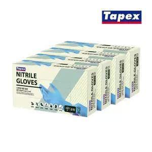 [테이팩스]무분말 니트릴장갑 100매(블루) X 4개 택1