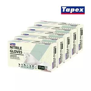 [테이팩스]무분말 니트릴장갑 100매(화이트) X 5개 택1