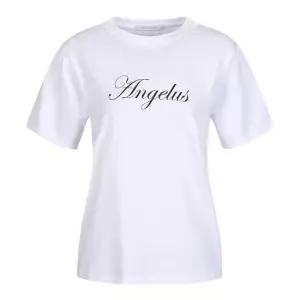 넥라인 레이스 디테일 레터링 반팔 티셔츠_DZ4ME048