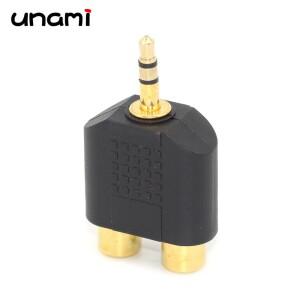 1개 3.5mm 스테레오 M/F 남성 잭 플러그 2 RCA 여성 스플리터 어댑터 커넥터로 변환 남성 2X