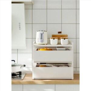 화이트 철제 슬림 수납장 모듈 틈새 홈카페장 수납함 슬라이딩 디귿