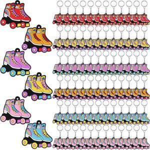 파티용 페리브 36피스 롤러스케이트 열쇠고리, 70년대 80년대 힙합 디스코 테마의 생일 파티 장식 선물 선호