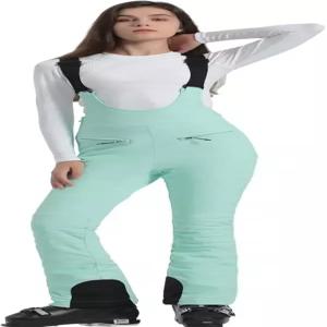 또한 여성용 보온 스노우 팬츠 방수 방풍 스키 빕 오버롤 겨울 스노보드 바지를 따뜻하게 착용하세요