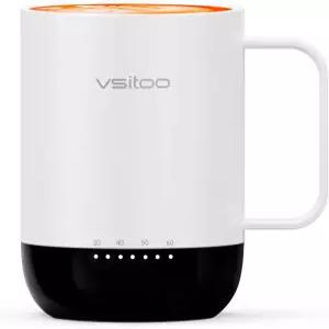 Vsitoo S3 Pro 14oz 스마트 셀프 히팅 커피 머그잔 자동 감지 AI가 포함된 가열 핸즈프리 120150°F로 음료