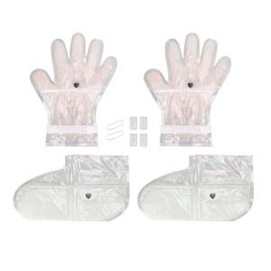 파라핀 목욕 미트, 핸드 글러브 및 발 양말 마스크 세트, 비타민으로 순한 피부 각질 제거 수분 공급 건조한 피부를 위한 콜라겐 SPA