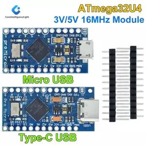 XZG 마이크로미니타입-C USB ATMEGA32U4 모듈 5V 16MHz 보드 아두이노 ATMEGA32U4-AUMU 컨트롤러 프로-마이