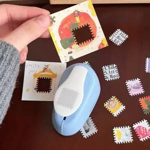 우표 펀칭기 모양 미니 스탬프 사각 펀치 다꾸