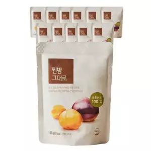 올가홀푸드 찐밤 그대로 맛밤 80g 12개 간식 생일 생일파티 선물 발렌타인데이 만들기