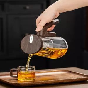 숙우 다관 내열 차우리는컵 티팟 보이차 티메이커 슬라이딩 유리 홍차