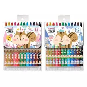모나미 모니주 샤프식 색연필 12색/029629/돌돌이 샤프식