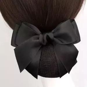 여성 면접 간호사 헤어 단정 머리망 분리 리본 자동핀 (WFK5S0S)