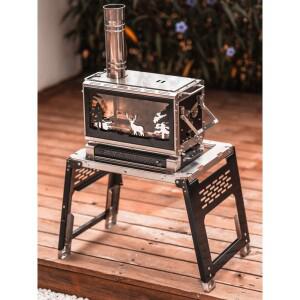 블랙 솔리드 스테인리스 스틸 캠핑 테이블 화로 저항성 경량 휴대용 접이식 테이블  레저 활동용