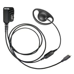 스마트 PTT 버튼이 있는 USB-C 커넥터 라펠 마이크 키트와 휴대폰 및 태블릿용 소음 감소 요소가 땋은 섬유(D링 이어폰 포함)가 포함된 PRIME PICO - USBC-DR