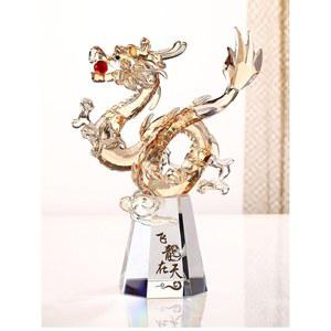 장난감 중국풍 행운 인테리어소품 금색크리스탈 크리스탈 공예품 동물 봉황 기념 장식품 수제