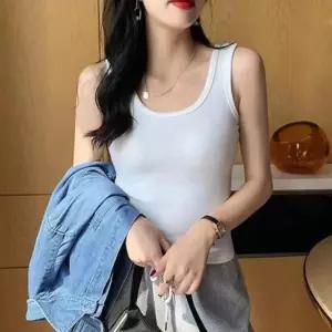 [라일리여성의류] Rly 아이스터치세로패턴 쿨민소매 올데이 탑 슬래시라인