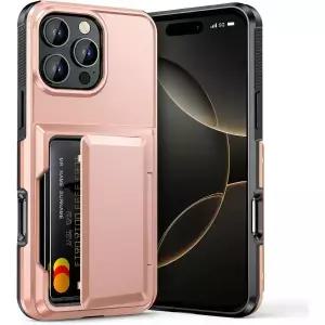 Vofolen 아이폰 16 Pro Max 케이스 지갑형 카드 홀더 [최대 5장 수납] 이중 레이어 내구성 뛰어난 충격 방