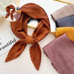 플리츠 스카프 글로시 주름스카프 사각 13종 공단