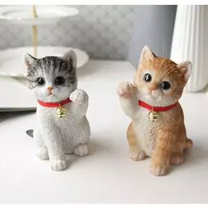 귀여운 ZBA142Q8 방울 스타일 고양이 장식인형 1P 고품질 미니