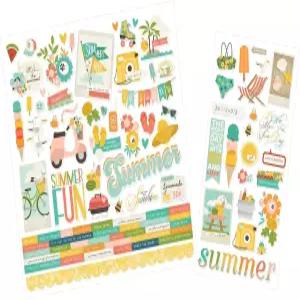 스크랩북용 비치 스티커 - 단어 미적 디자인이 포함된 여름 스크랩북 여행 플래너 사진 앨범 DIY 공예를