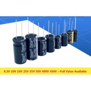 알루미늄 전해 콘덴서 1UF 2 2UF 4 7UF 10UF 1000UF 22UF 33UF 47UF 470UF 100UF 220UF 6 3V 10V 16V 25V 35V 50V 400V 450V