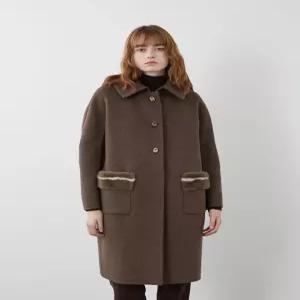 [올리비아로렌][비밀특가] 포켓 밍크퍼 배색 코트_VOPEA3WA336