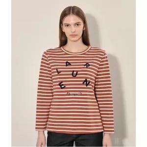 [올리비아로렌][비밀특가] 스트라이프 로고 티셔츠_VVCAL4F8171