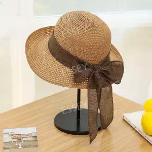 리본밀짚모자 화이트 비치 베이지 바캉스 옐로우 여성 네이비 핑크 라탄 카키 여행용 레드