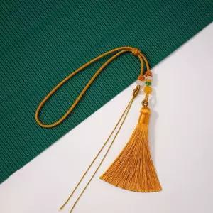 공예 빈티지 비즈 옥고리 노리개 황금색 [AWK483]