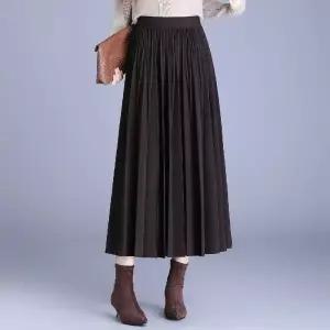 여자스커트 플리츠 스커트 밴딩 캐주얼 롱 겨울 슬림핏 원템4