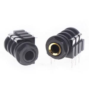1/4 잭 암 6.35mm 스테레오 인치 기타 페달 입력 소켓 PCB 마운트 6 핀 출력 커넥터 5 개