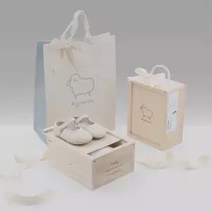 [앙뉴](강남점)여아 베이비 플랫슈즈 팬지 화이트 선물포장 돌잔치신발 · 첫걸음신발 · 촬영신발