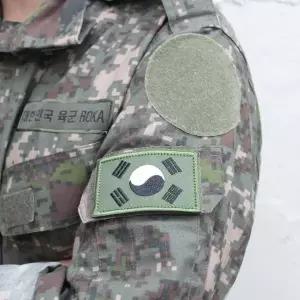 자수 패치 패치 태극기 와펜 국방색 WFGTH1V