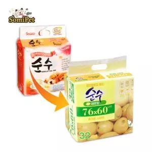 냄새걱정no 미끌림방지 대형 배변패드70x60 32매 애견배변패드 오줌방수막