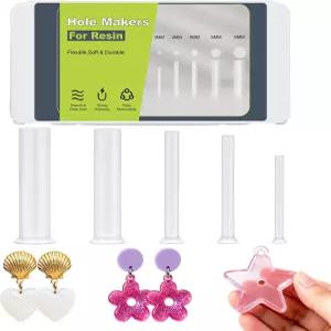 Beesini 5사이즈 레진 홀 메이커 25PCS - 에폭시 UV 주얼리 애완동물 태그 열쇠고리 DIY 공예용 드릴 프리